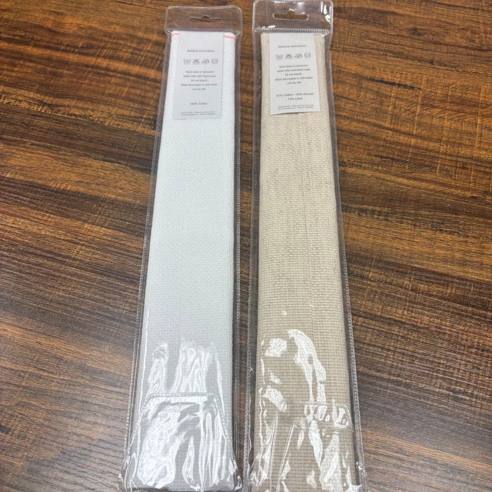 New Artiste Zweigart 14 Count Aida Cross Stitch Fabric White Opal Oatmeal 2 Pack